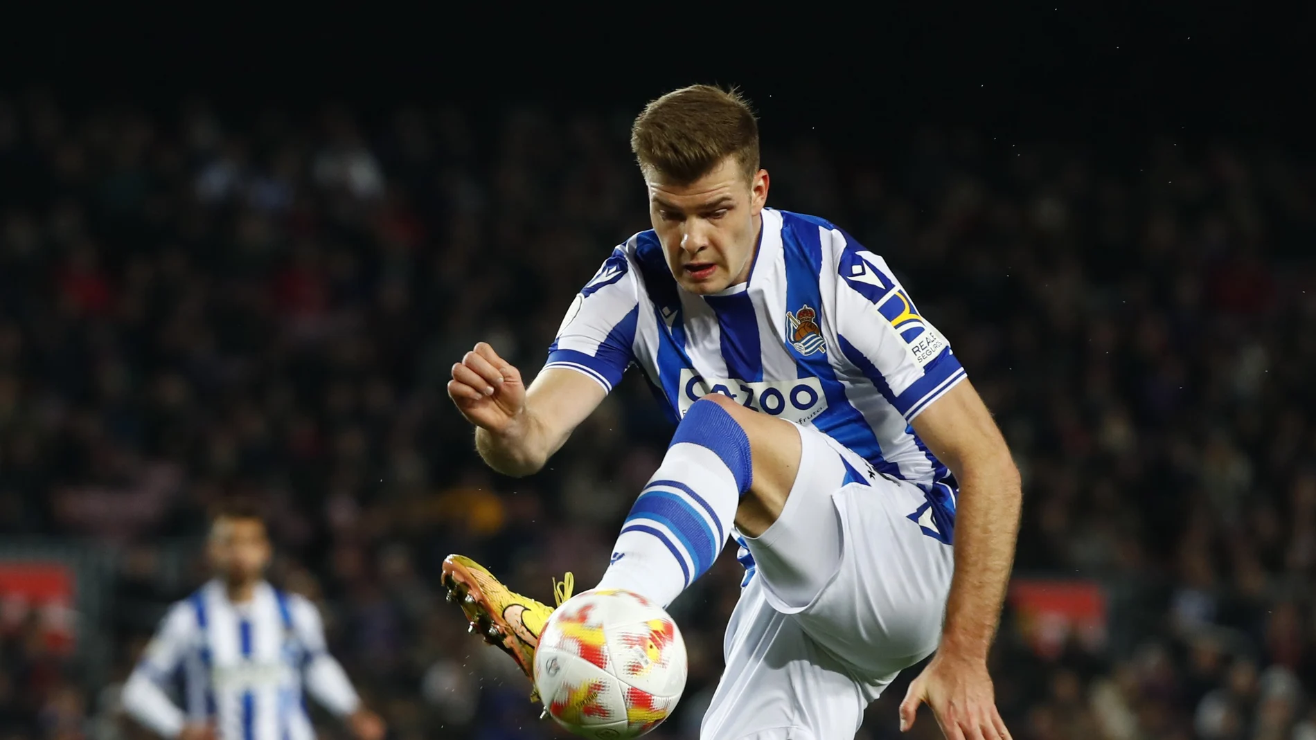Alexander Sorloth, en un partido de esta temporada con la Real Sociedad