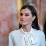 La Reina Letizia durante la recepción al cuerpo diplomático acreditado en España