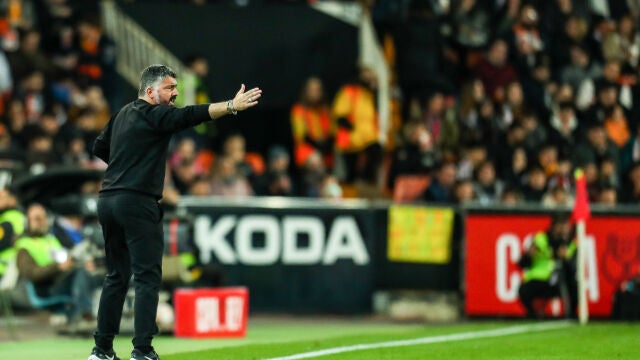 Gattuso durante el último partido en Copa del Rey
