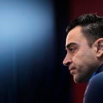 Xavi Hernández, en una conferencia de prensa