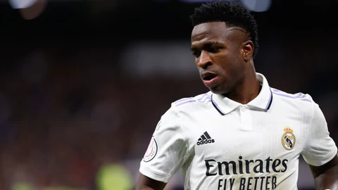 Vinicius Junior, durante el derbi entre el Real Madrid y el Atlético