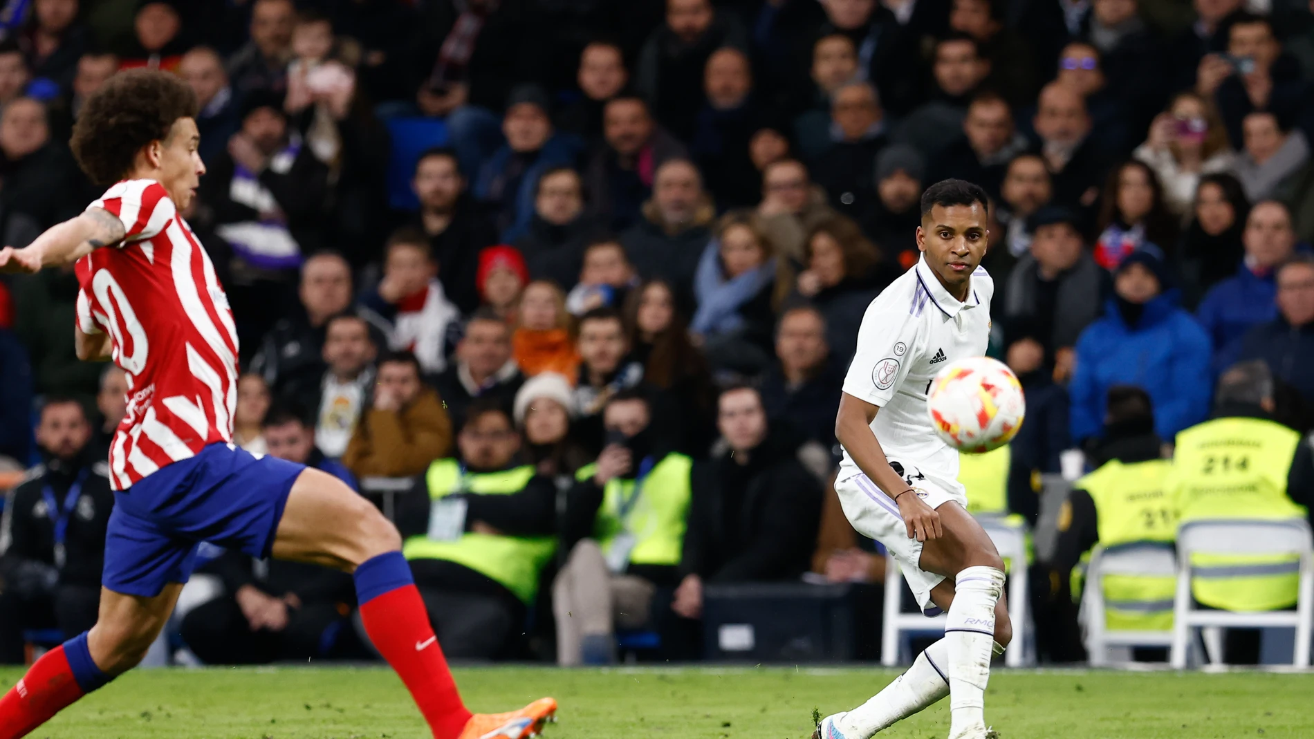 Rodrygo, durante el derbi de Copa ante el Atlético de Madrid