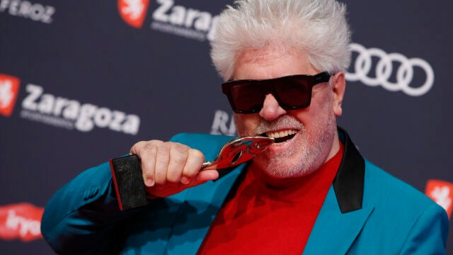 El director Pedro Almodóvar tras recibir el Feroz de Honor en la ceremonia de entrega de la décima edición de los Premios Feroz