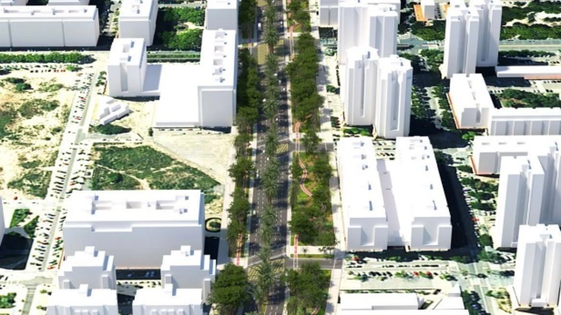 Imagen del planeamiento propuesto para reformar y renaturalizar la avenida Ausiàs March