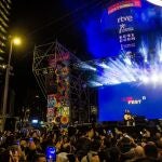 Gonzalo Hermida actúa durante la final del Benidorm Fest 2023, en el Tecnohito de la Plaza Triangula