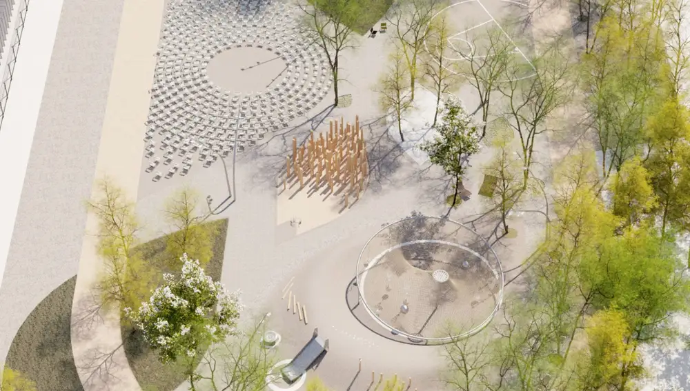 Recreación de la futura plaza del Canòdrom de Barcelona