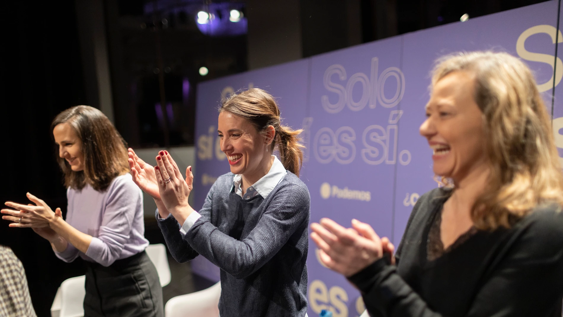 Acto "solo sí es sí" organizado por podemos para defender la ley del "solo sí es sí" de Irene Montero