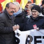 El líder de la Confederación General de Trabajadores (CGT), Philipe Martinez, en una manifestación