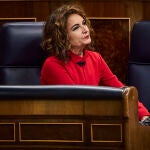 María Jesús Montero Ministra de Hacienda y Función Pública durante la sesión de control del Gobierno celebrada en el Congreso en Madrid.