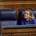 Nadia Calviño, ministra de Asuntos Económicos, en el Congreso