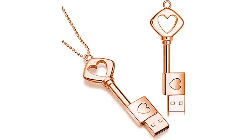 Memoria USB Llave corazón.