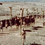 Una imagen del rodaje de "Espartaco", de Kubrick