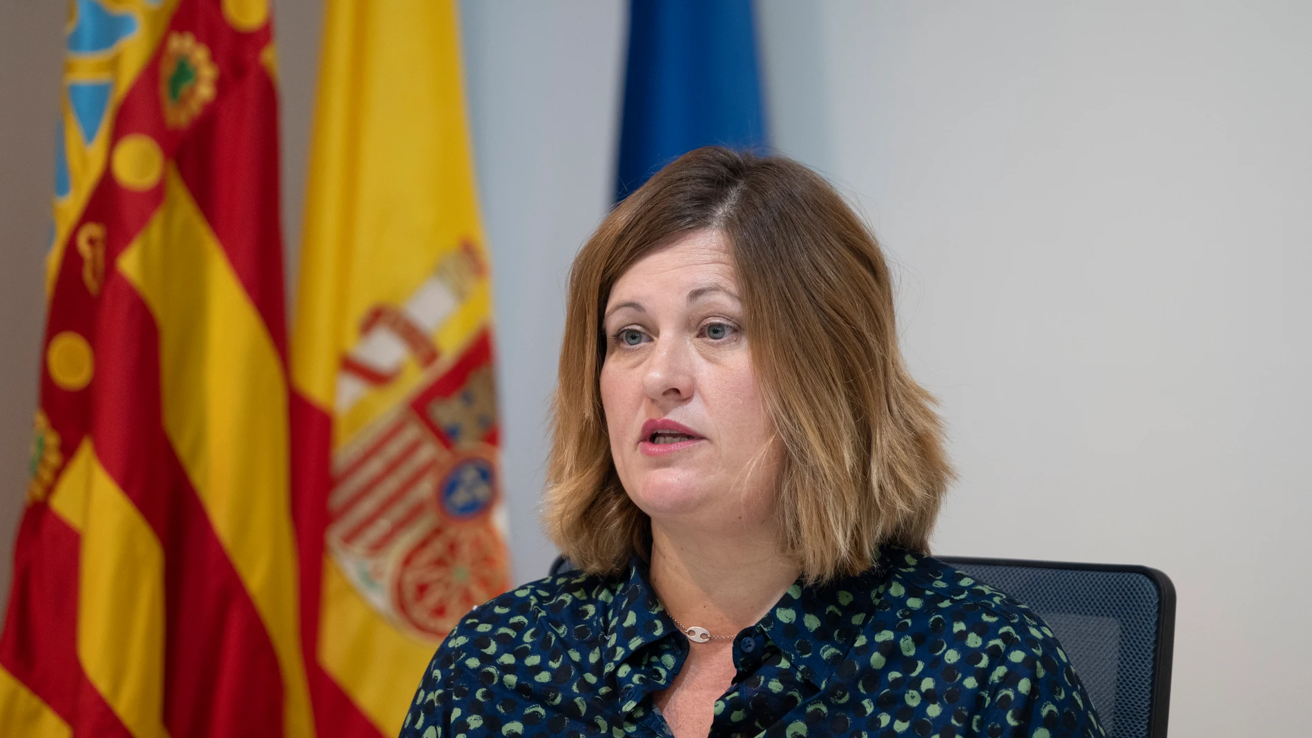 La responsable del Servicio de Secuenciación de Fisabio, Llúcia Martínez, durante una rueda de prensa, en la Sede de la Conselleria de Participación