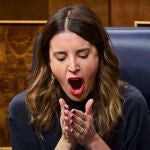 Irene Montero, Ministra de Igualdad durante la sesión de control al gobierno en el Congreso de los Diputados.