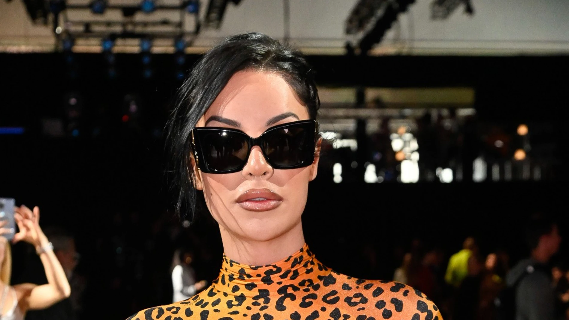 La actriz Carmen Jedet en el desfile de Andrés Sardá en la MBFW de Madrid