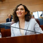 La presidenta Isabel Díaz Ayuso, en la Asamblea de Madrid