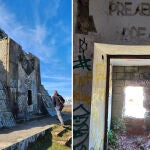Entrada a la Pirámide del Puerto del Escudo y estado del acceso desde su interior