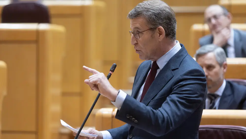 Alberto Núñez Feijóo durante un pleno del Senado