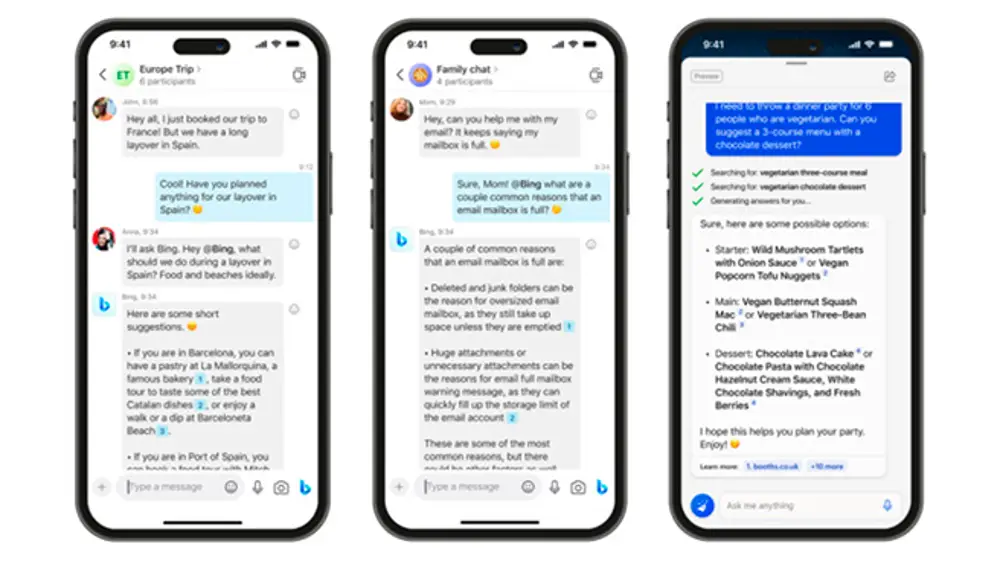 Bing en Skype como si fuera un contacto más.