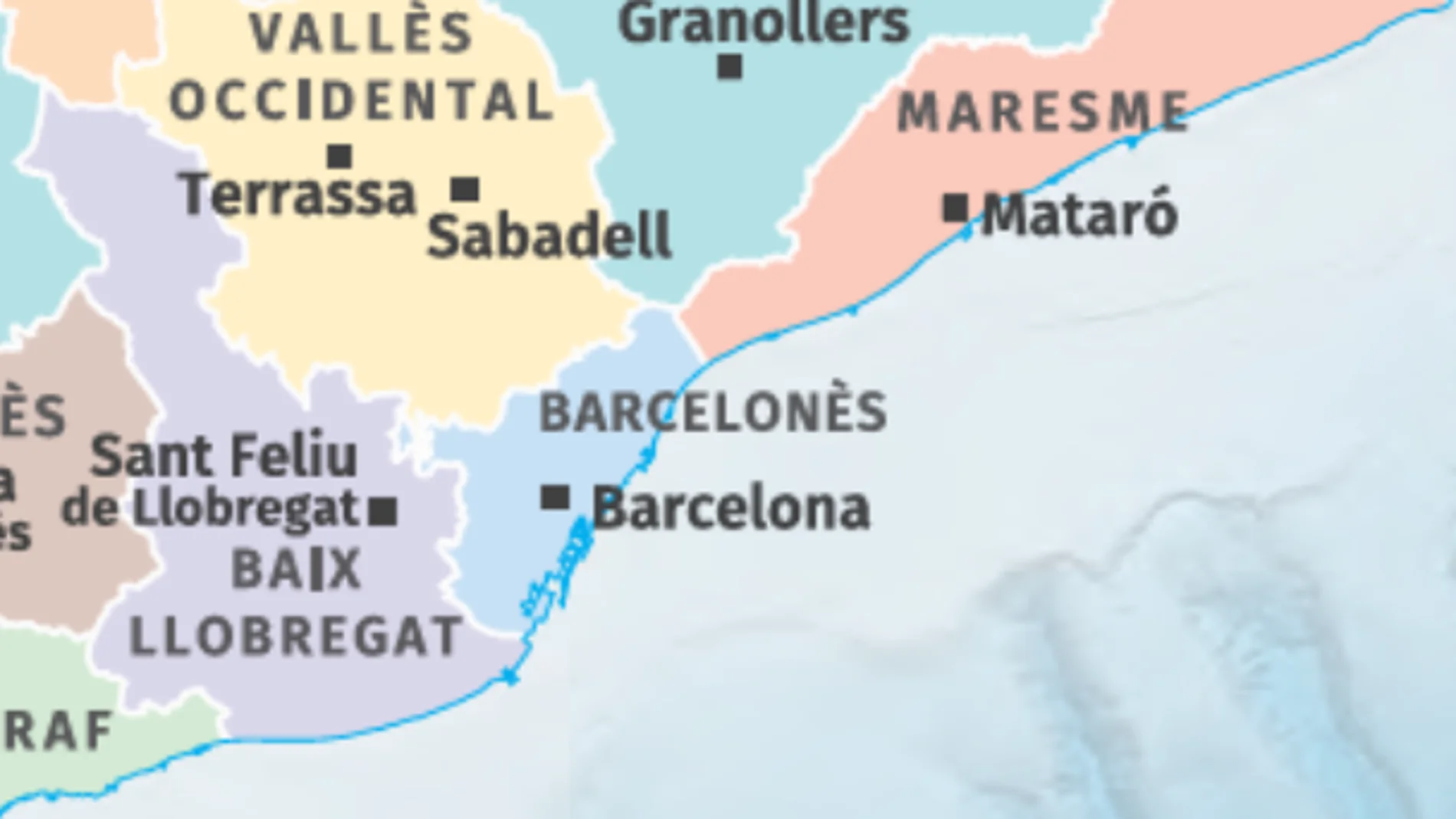 Las tres comarcas más pobladas junto al Maresme y el Vallès Oriental, que completan la lista
