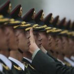 Imagen de archivo de soldados del ejército chino 