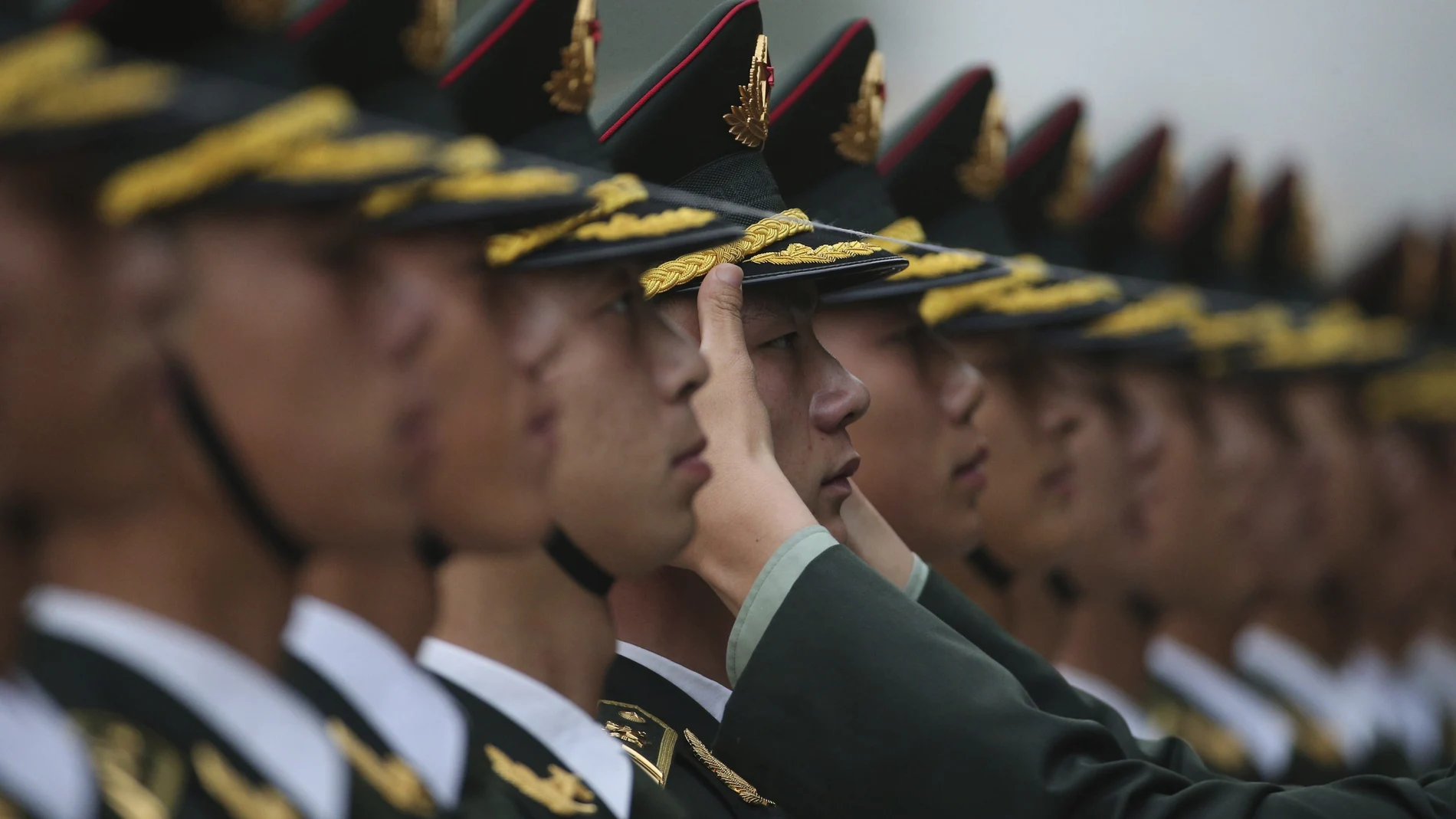 Imagen de archivo de soldados del ejército chino