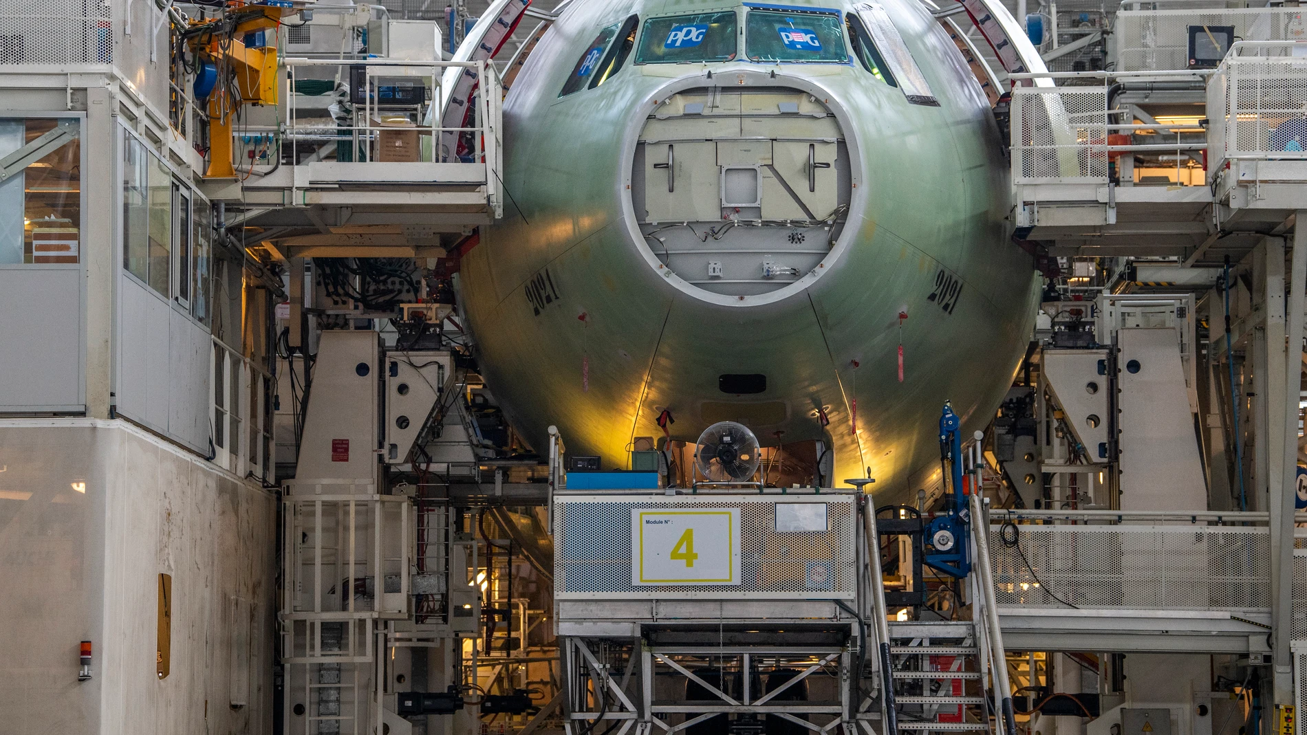 Línea de montaje de un Airbus A330