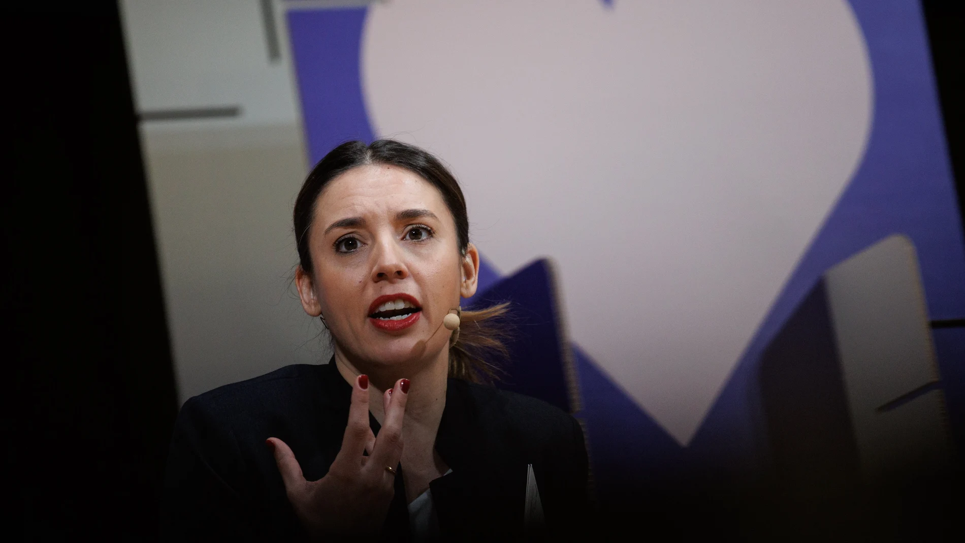 La ministra de Igualdad, Irene Montero, interviene durante la clausura del primer Encuentro Internacional Feminista (EIF)