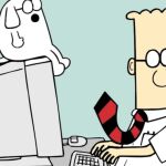 La famosa pareja creada por Scott Adams, Dilbert y Dogbert