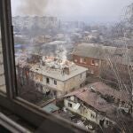 A view of the town of Bakhmut, the site of the heaviest battles with the Russian troops, Donetsk region, Ukraine.