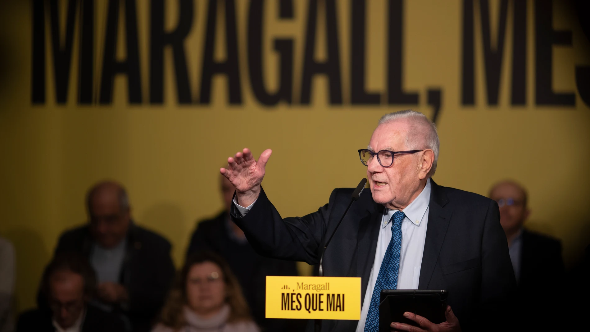 BARCELONA (CATALUNYA), 01/03/2023.- El candidato de ERC a la alcaldía de Barcelona, Ernest Maragall, participa en un acto de apoyo a su candidatura, este miércoles en Barcelona. EFE/Marta Pérez