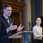 Pedro Sánchez, ayer en Finlandia