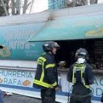 Incendio en un quiosco de Cristo Rey, en Moncloa