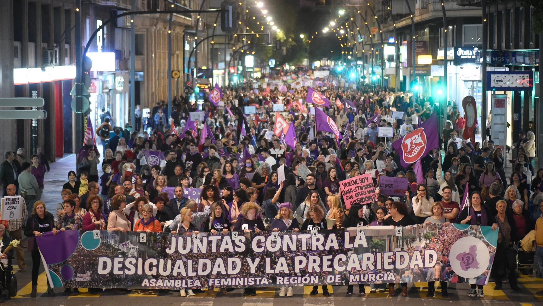 MURCIA.-8M.- La Gran Vía de Murcia clama por la igualdad real en el Día Internacional de la Mujer