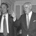 Rafael del Pino Moreno, junto a su hijo, actual presidente de Ferrovial