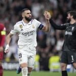Benzema marcó el gol del Real Madrid-Liverpool