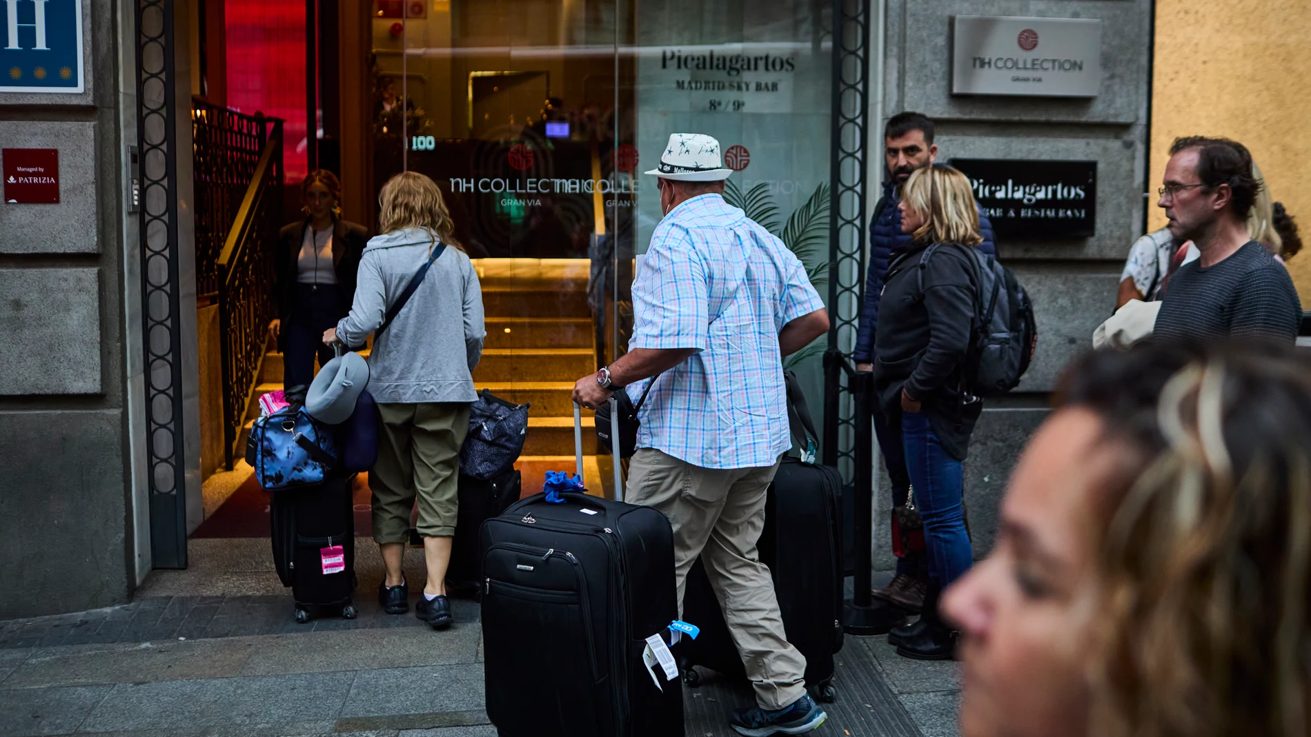 Turistas en hoteles de Madrid