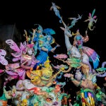 Vista general de la falla de Exposición-Micer Mascó que ha sido elegida como la mejor de cuantas participan en la Sección Especial en las Fallas de 2023