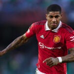 Marcus Rashford durante un partido con Manchester United