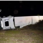 El camión implicado en el accidente