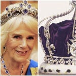 La Reina Camilla y la corona con el diamante Koh-i-Noor