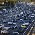 Atascos en la M30 de Madrid.