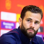 Rueda de prensa del jugador de futbol Nacho tras su entrenamiento con la Selección Española. © Jesús G. Feria.