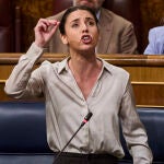 Irene Montero, Ministra de Igualdad durante la sesión de control al gobierno en el Congreso de los Diputados 