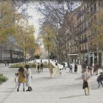 Recreación de la futura plaza en la que se convertirá la ronda de Sant Antoni