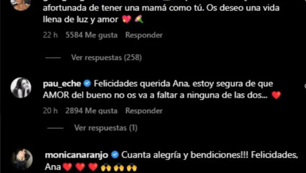 Georgina Rodríguez, Paula Echevarría y Mónica Naranjo felicitando a Ana Obregón por su maternidad