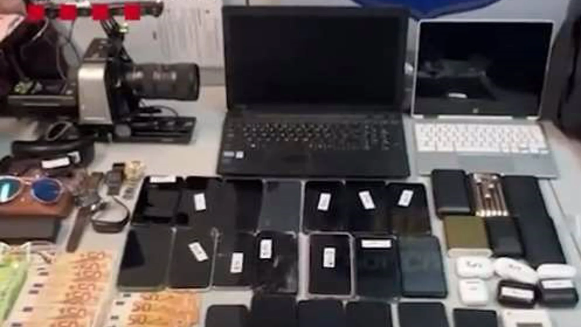 Parte del material incautado a los ladrones