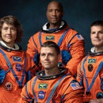 De izquierda a derecha y en el sentido de las agujas del reloj, Christina Koch, Victor J. Glover, Jeremy Hansen y Reid Wiseman.