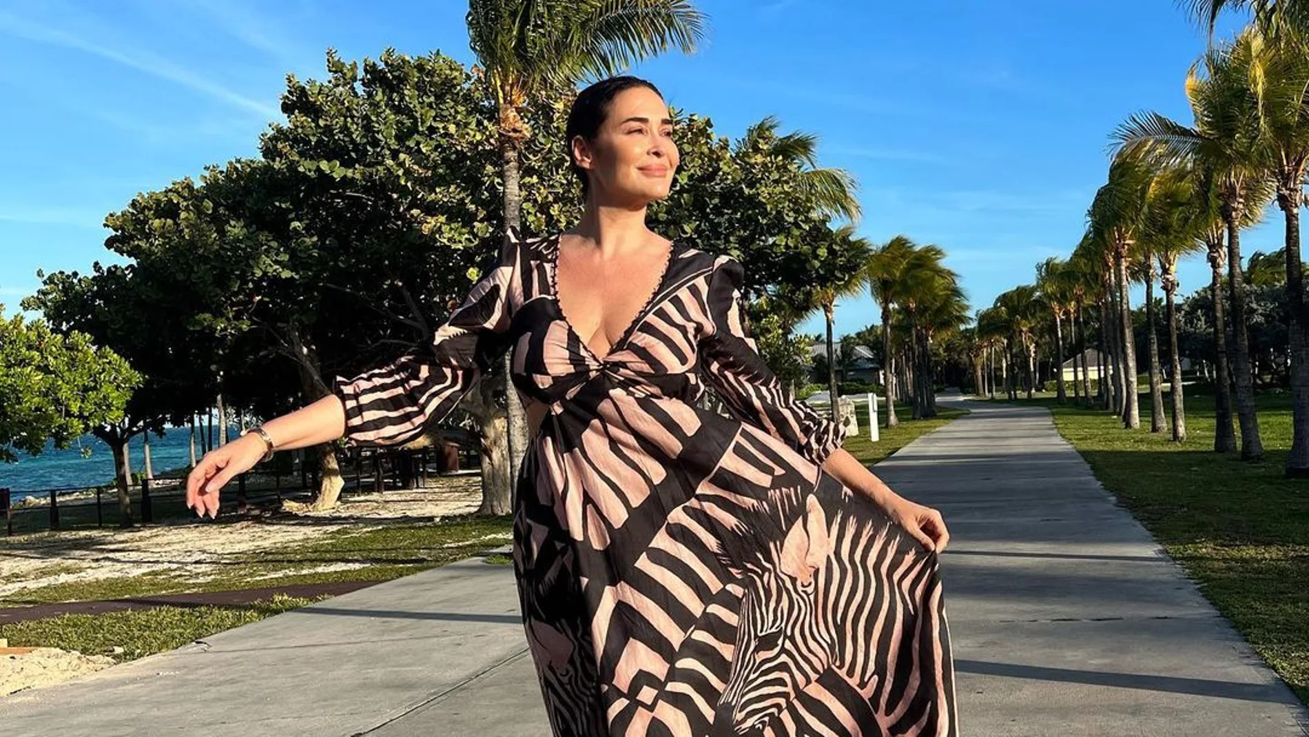 Vicky Martín Berrocal disfrutando de sus vacaciones en el Caribe.