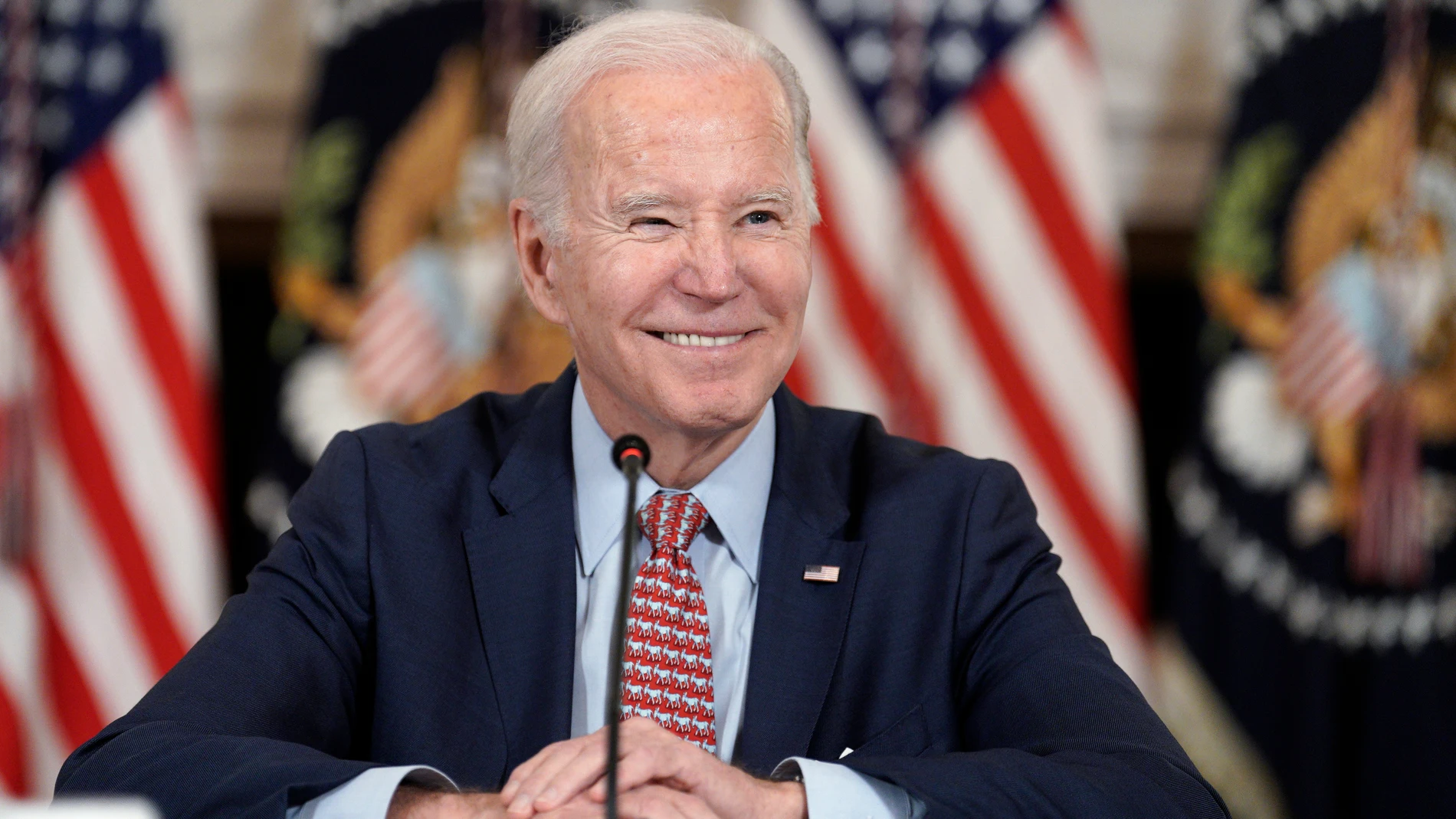 Washington (United States), 04/04/2023.- US President Joe Biden meets with the members of his Council of Advisors on Science and Technology in the State Dining Room at the White House in Washington, DC, USA, 04 April 2023. (Estados Unidos) EFE/EPA/Yuri Gripas / ABACA / POOL